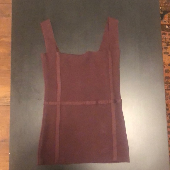 Zara corset type knitted top in burgundy - Picture 2 of 3